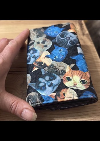 Kedi Desenli Kadın Clutch Cüzdan - Görsel 3