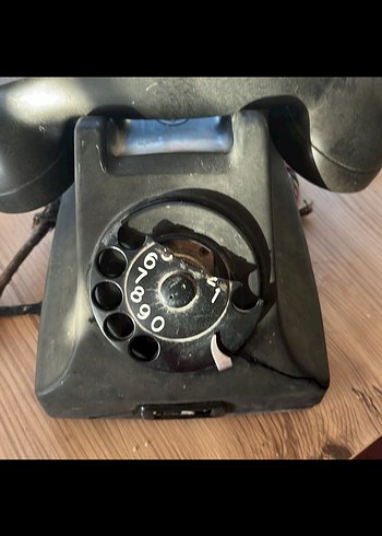Siyah Döner Telefon antika - Görsel 7