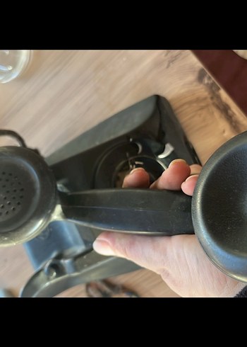 Siyah Döner Telefon antika - Görsel 2