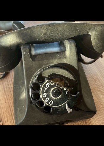 Siyah Döner Telefon antika - Görsel 8