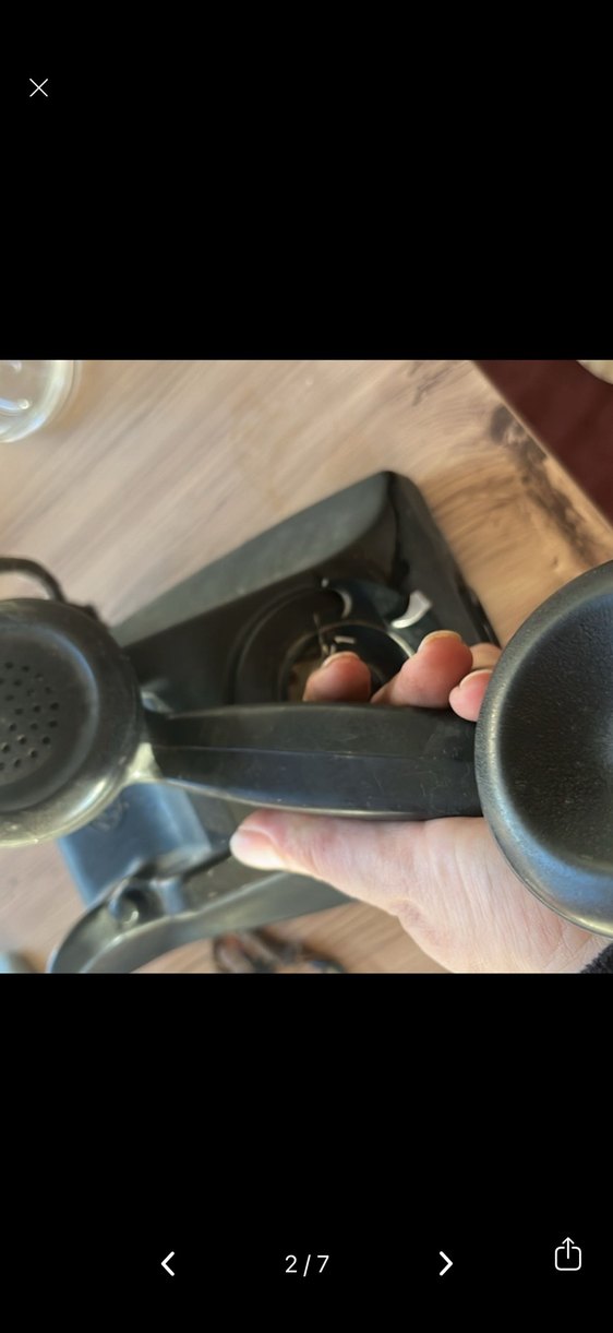 Siyah Döner Telefon antika - Görsel 2