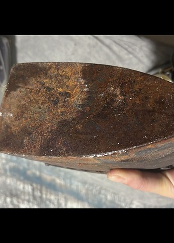 Izgaralı  Ahşap Saplı Antika Ütü - Görsel 8