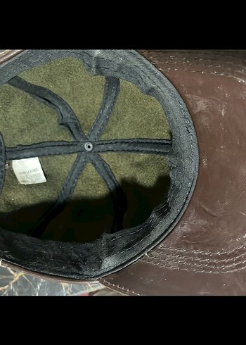 Kahverengi Deri erkek Şapka - Görsel 7