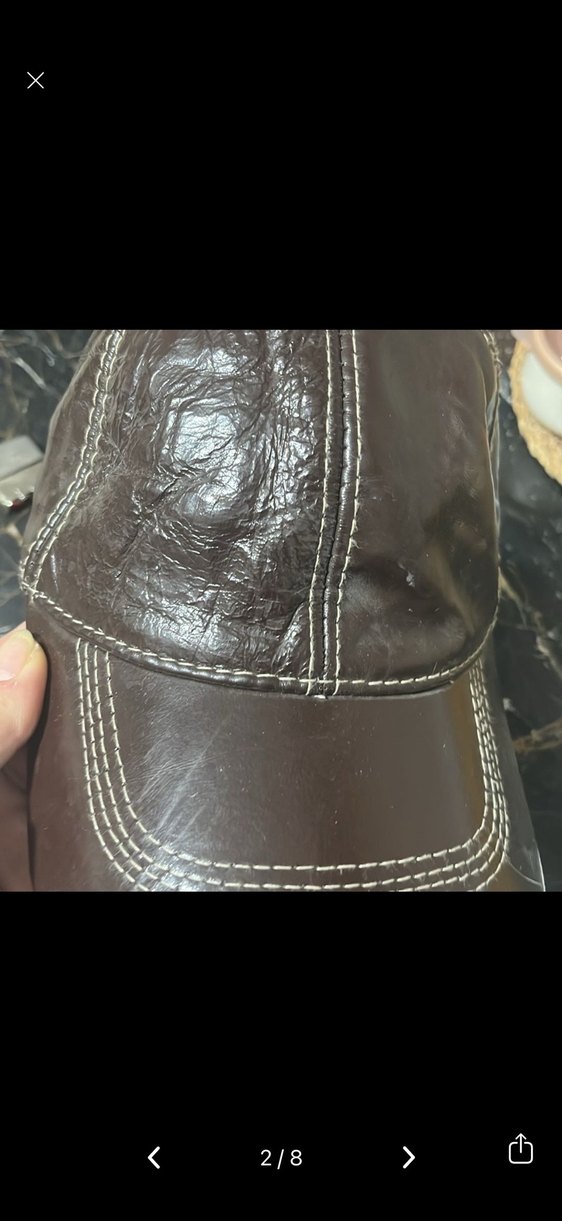 Kahverengi Deri erkek Şapka - Görsel 2