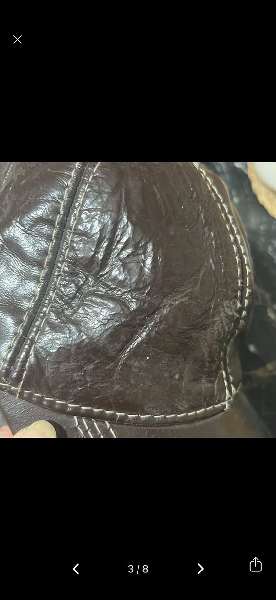 Kahverengi Deri erkek Şapka - Görsel 3