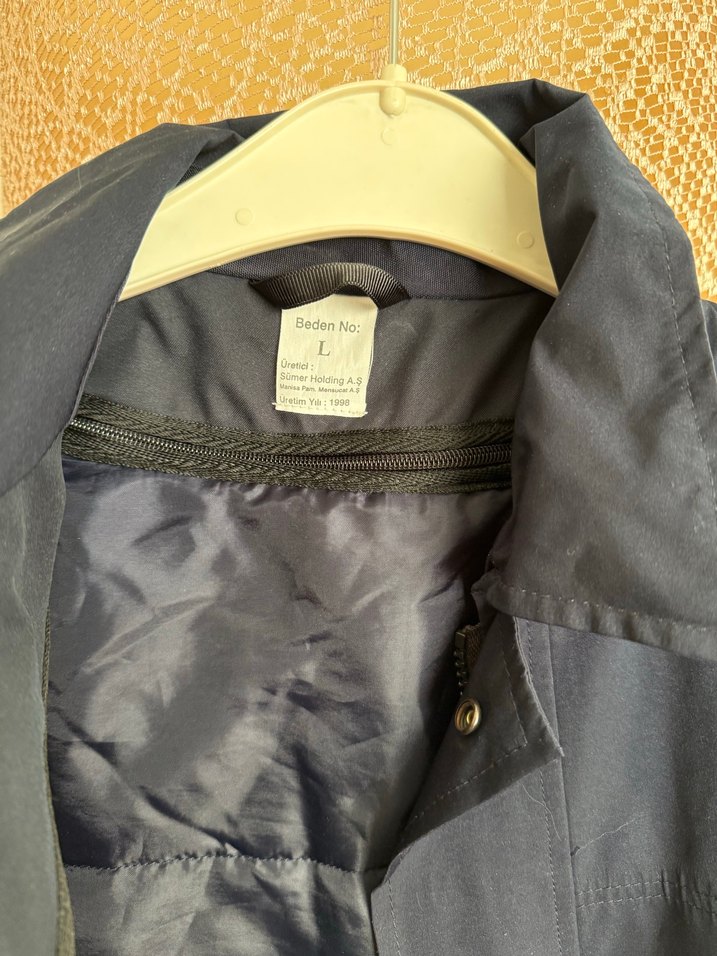 Düğmeli Lacivert Erkek Midi Mont - Görsel 2