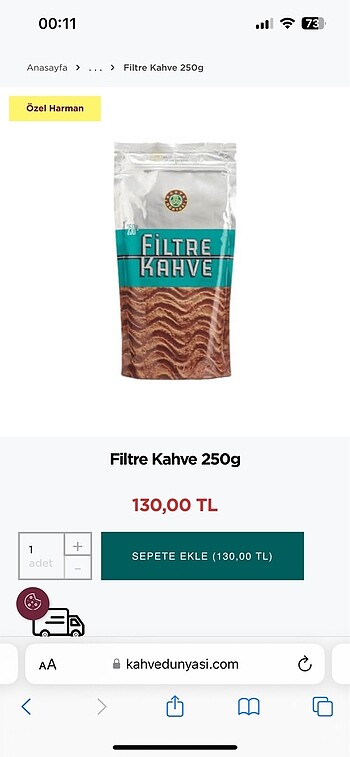 8 adet filtre kahve