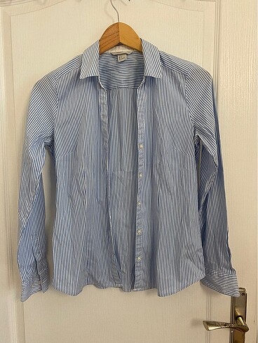 H&M Çizgili Oxford Slim Fit Gömlek