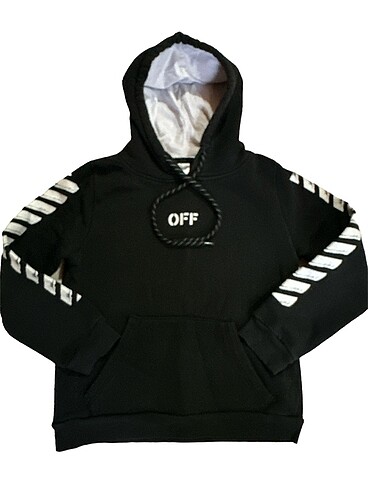 Kışlık kalın Off White sweat 122-128 cm 7-8 yaş