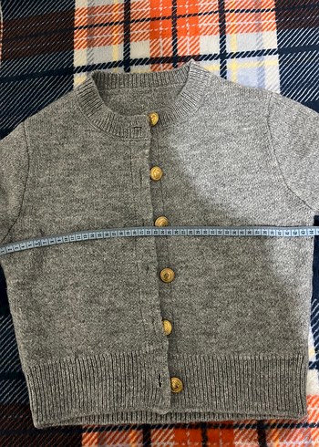 Düğmeli Gri Kadın Hırka - Görsel 6