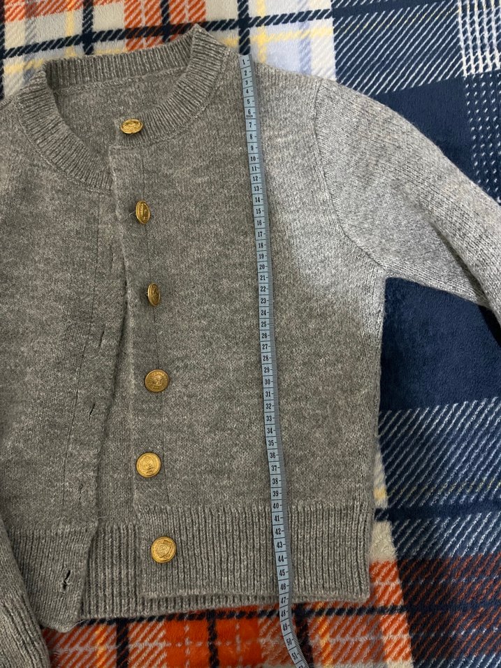 Düğmeli Gri Kadın Hırka - Görsel 5