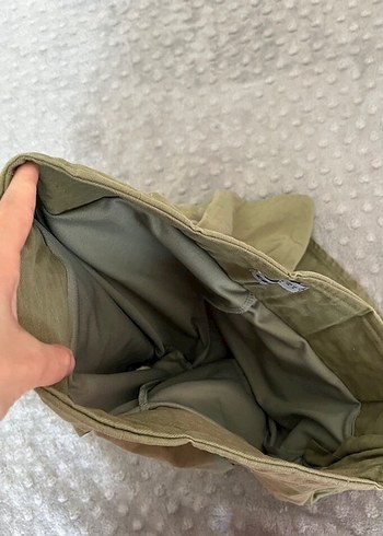 Haki Renkli Pilili Keten Mini Etek - Görsel 8