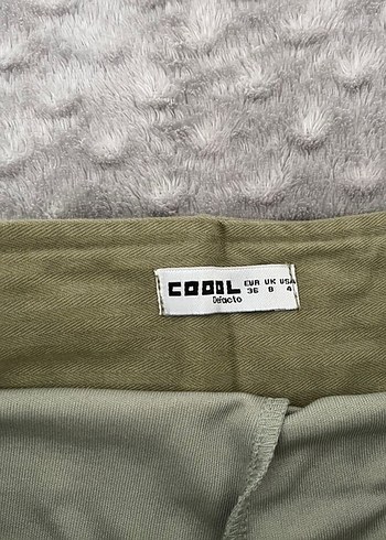 Haki Renkli Pilili Keten Mini Etek - Görsel 7