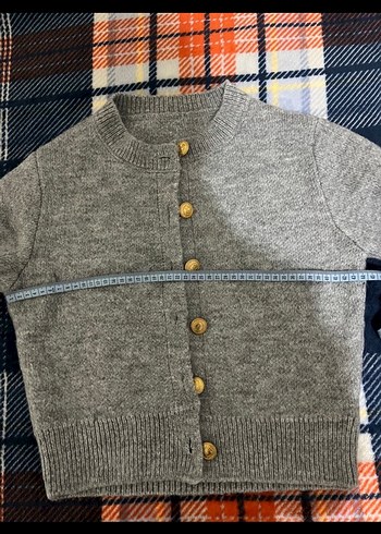 Düğmeli Gri Kadın Hırka - Görsel 6