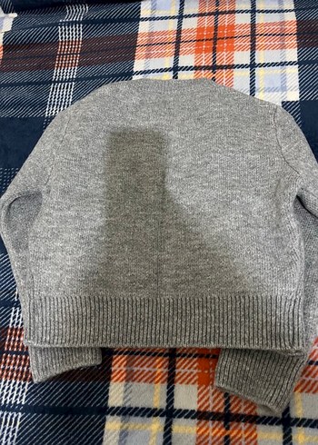 Düğmeli Gri Kadın Hırka - Görsel 3