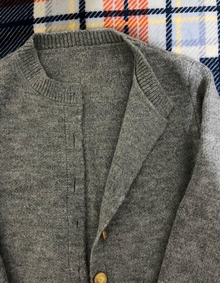 Düğmeli Gri Kadın Hırka - Görsel 2