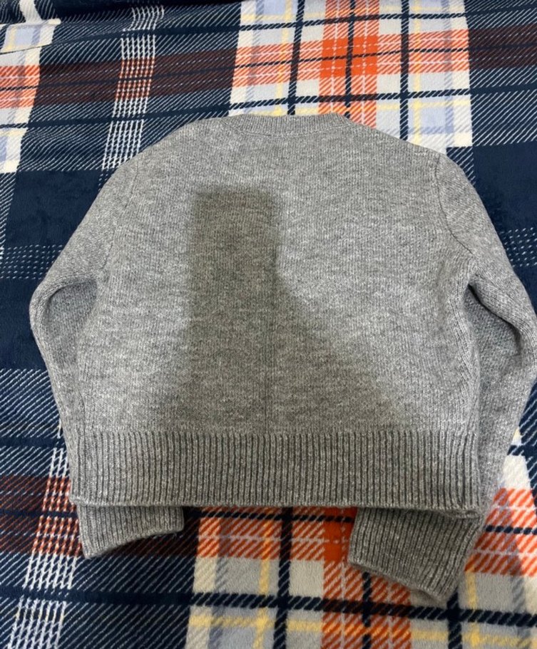 Düğmeli Gri Kadın Hırka - Görsel 3