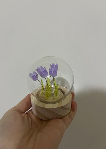 5 mor Lale Temalı Masa Lambası - Görsel 6