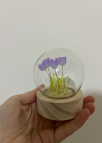 5 mor Lale Temalı Masa Lambası - Görsel 7