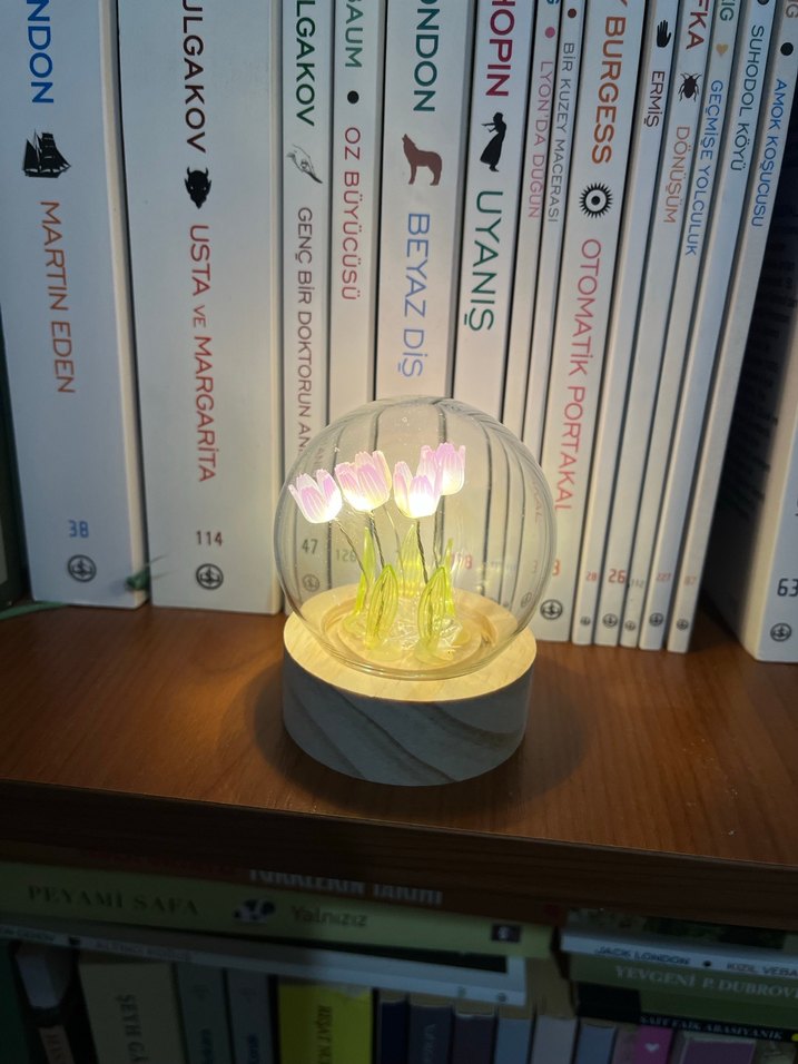 5 mor Lale Temalı Masa Lambası - Görsel 5