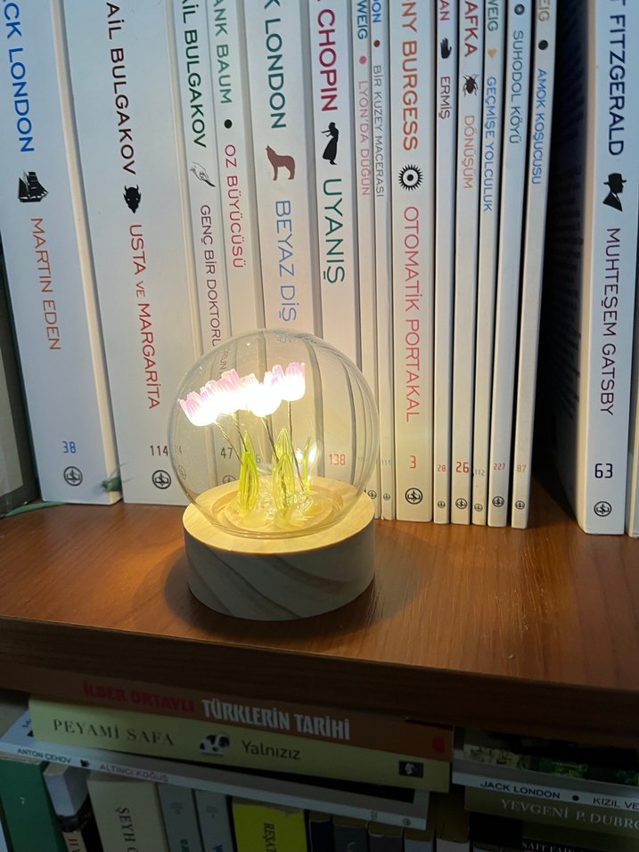 5 mor Lale Temalı Masa Lambası - Görsel 3