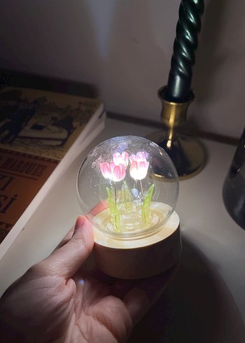 Beş pembe laleli lamba - Görsel 5