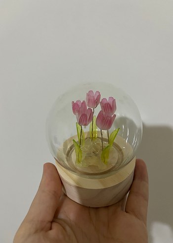 Beş pembe laleli lamba - Görsel 4