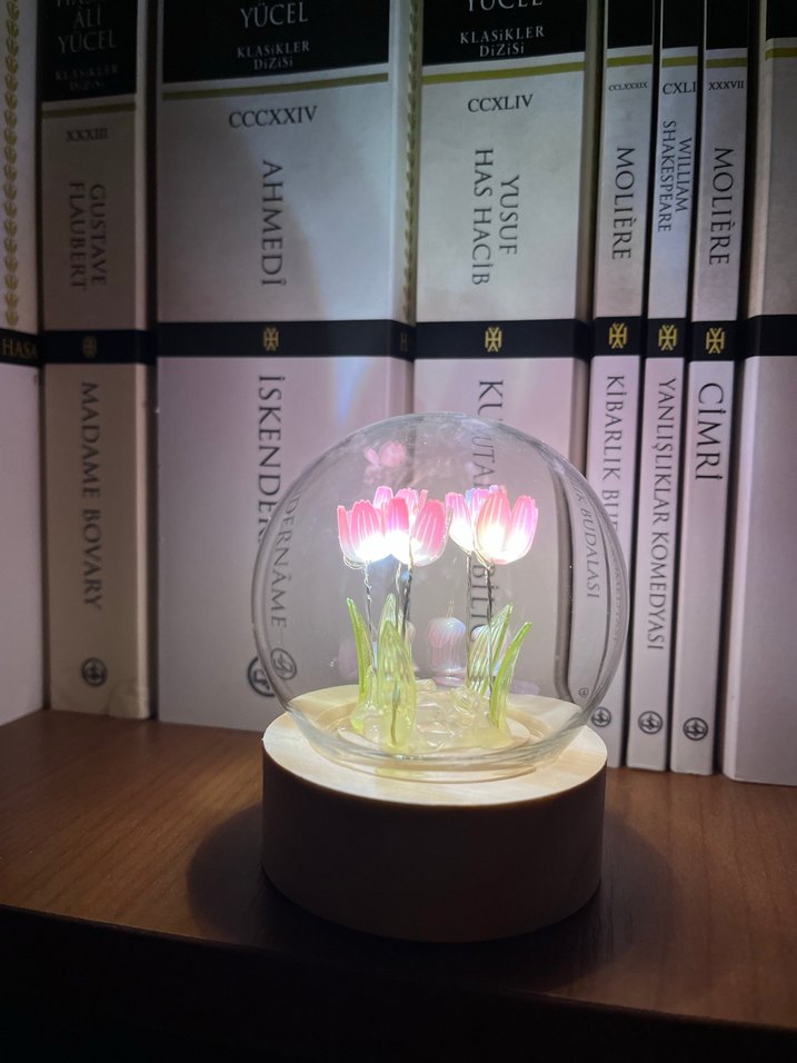 Beş pembe laleli lamba - Görsel 2