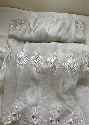 Gül desenli tül perde - Görsel 2