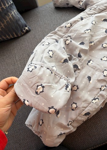 Gri Kapüşonlu Bebek Astronot Tulumu - Görsel 6