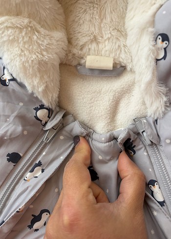 Gri Kapüşonlu Bebek Astronot Tulumu - Görsel 4