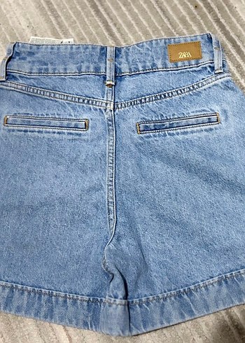 Zara Zara Mavi Düğmeli Mini Denim Şort