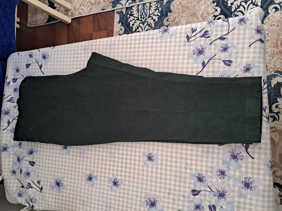 Kadın Koyu Yeşil Kadife Bol Kesim Pantolon Özel yapım - Görsel 5