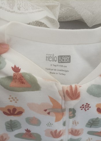 Baskılı Beyaz Çocuk Uyku Tulumu - Görsel 3