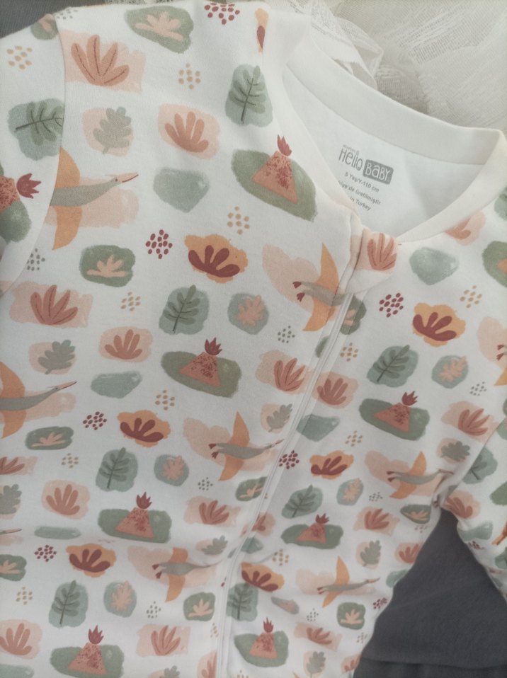 Baskılı Beyaz Çocuk Uyku Tulumu - Görsel 2