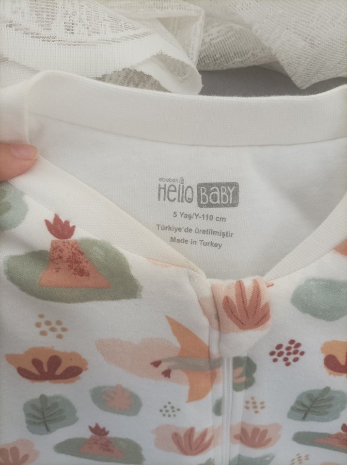 Baskılı Beyaz Çocuk Uyku Tulumu - Görsel 3