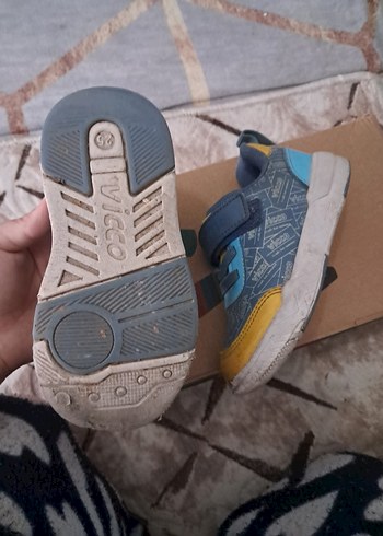 Gri Sarı Erkek Çocuk Sneakers Velcro Bantlı - Görsel 4