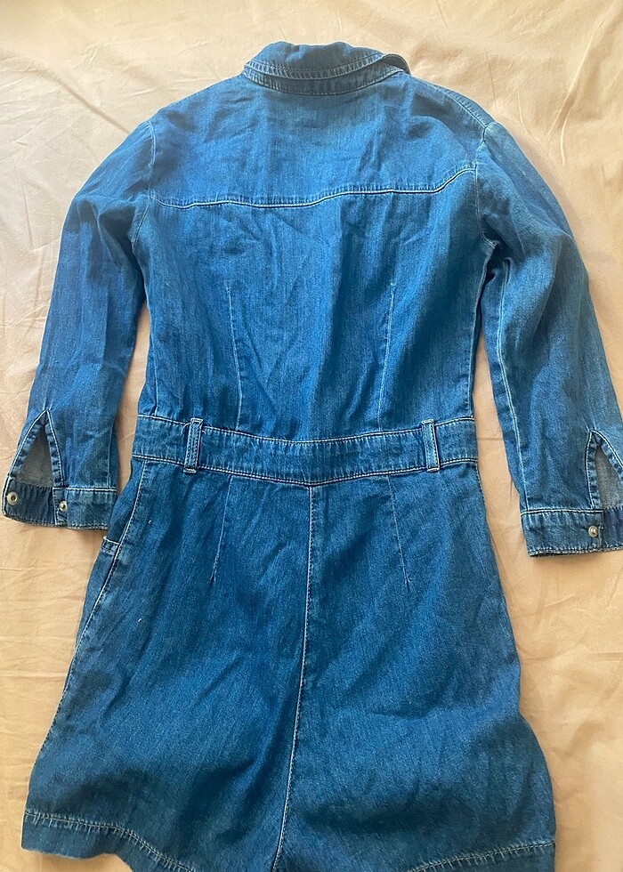 Mini şortlu kot tulum - Görsel 4