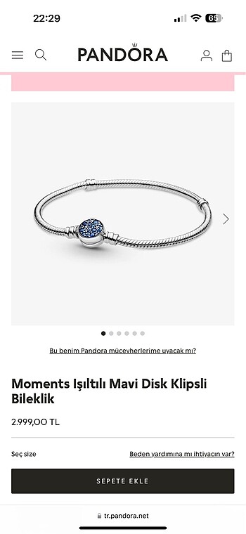  Beden beyaz Renk Pandora bileklik ve çarm