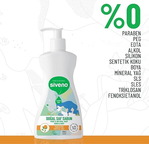 Siveno Portakal Yağlı Doğal Sıvı Sabun