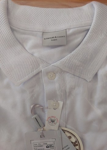 Erkek Beyaz Kısa Kollu Polo Yaka Tişört - Görsel 3