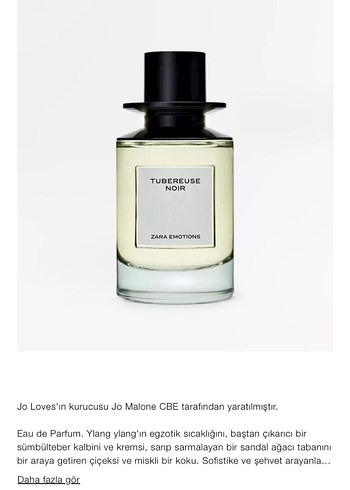 Zara Emotions Tubereuse Noir Kadın Parfümü