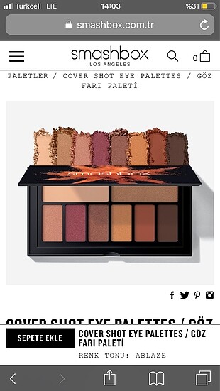 Smashbox ablaze far paleti