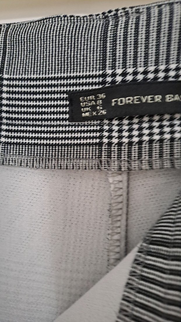 Kemerli Gri Ekose Kumaş Pantolon - Görsel 4