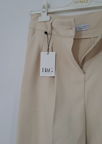 Bej Kadın Keten Kumaş Pantolon - Görsel 6