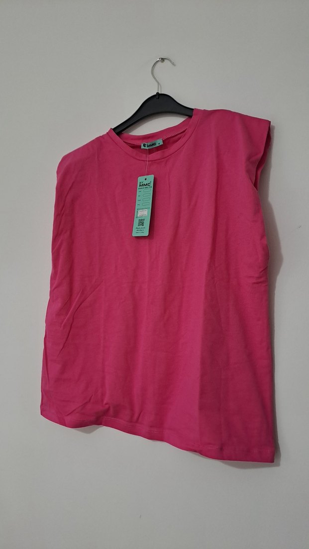 Kadın Pembe Kolsuz Tişört Vatkali - Görsel 2