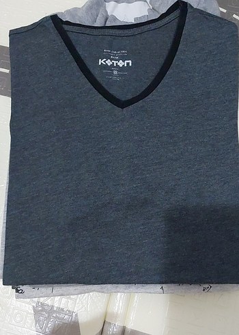 m Beden Gri Baskılı Erkek Tişört Loose Fit