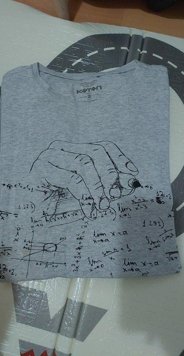 Gri Baskılı Erkek Tişört Loose Fit - Görsel 5