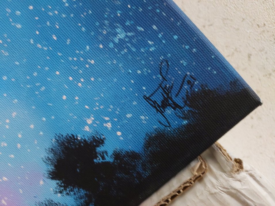 Gece Ay Işığında Aşıklar Tablosu - Görsel 2