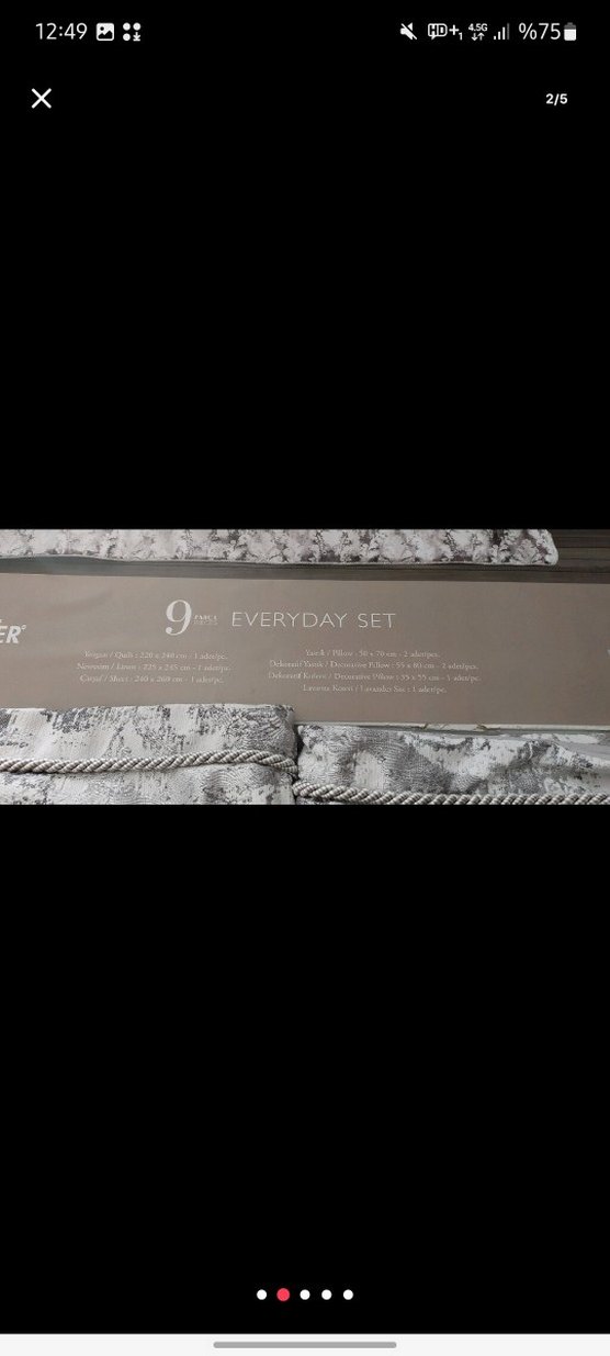 Gri Desenli 9 Parça Schafer Nevresim Takımı - Görsel 2